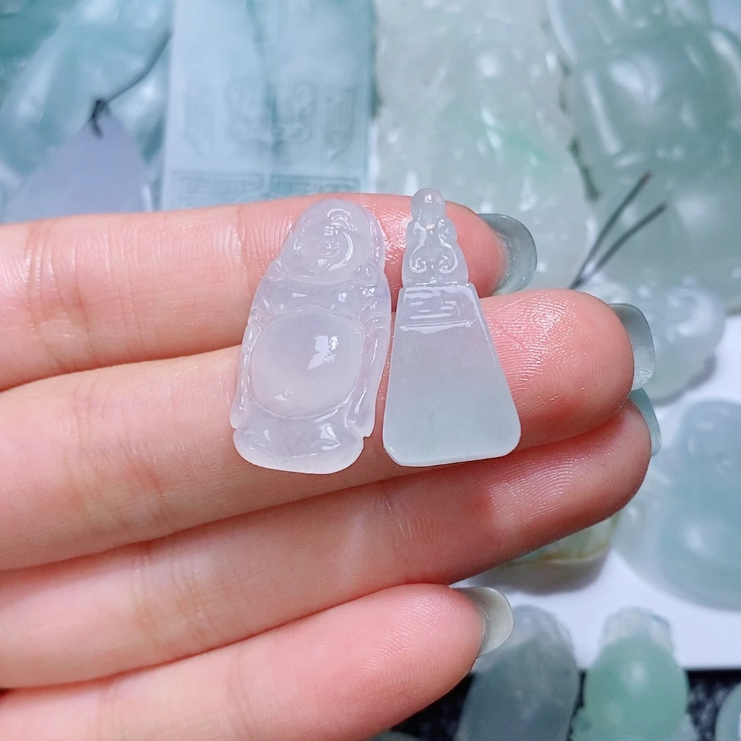 定制翡翠未镶嵌毛货付款后确认抛光