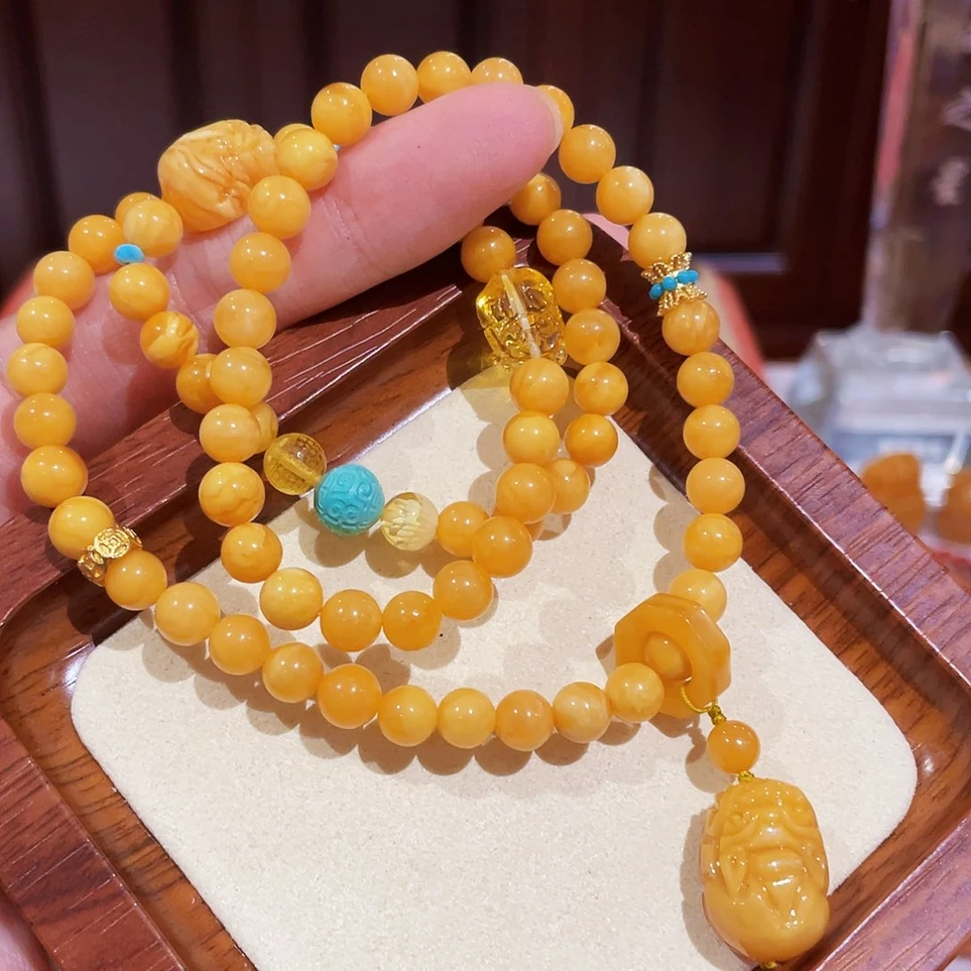 未镶嵌蜜蜡手链手串
