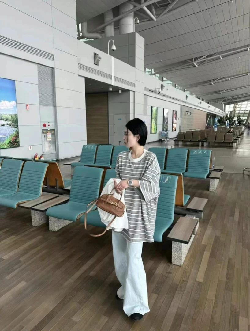 清C Az LongQuan 领口撞色条纹长袖 XTSL2412109