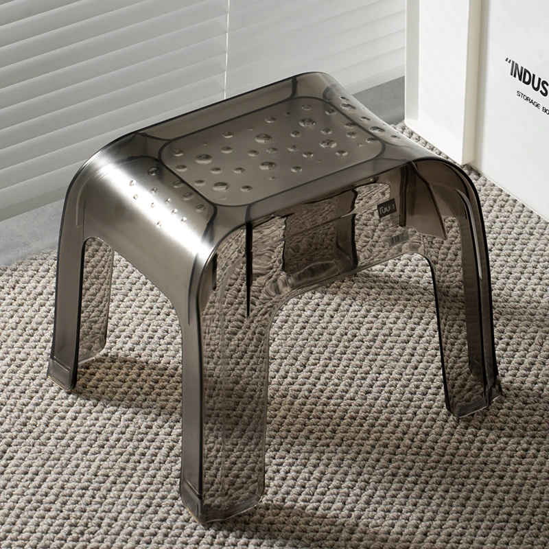 加厚PET透明凳子家用矮凳客厅茶几儿童方圆凳小型椅子塑料板凳