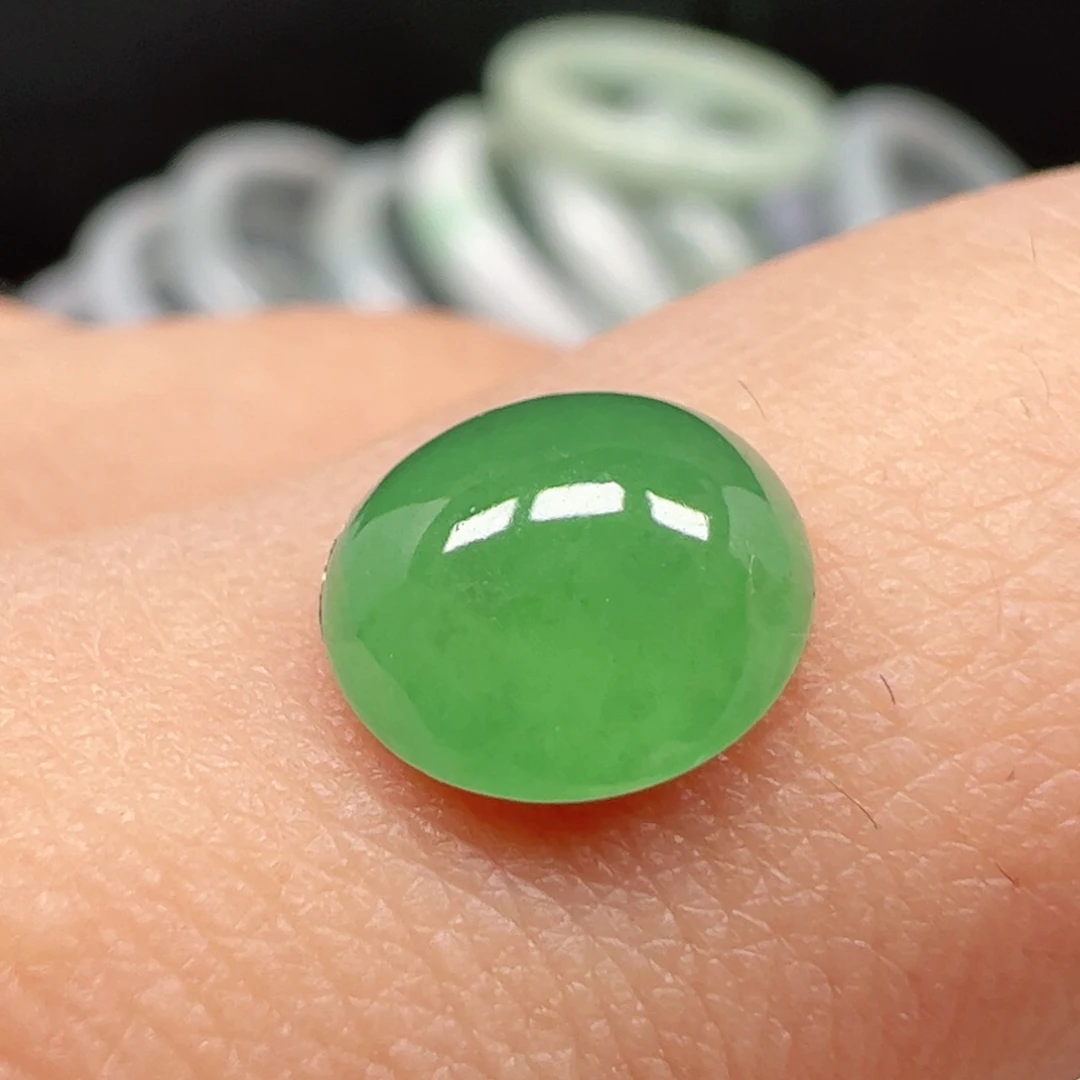 翡翠未镶嵌耳饰蛋面