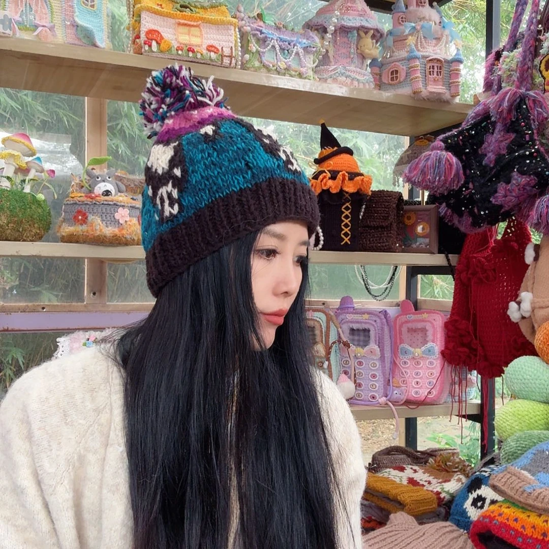 羊毛尼泊尔纯手工羊毛帽子