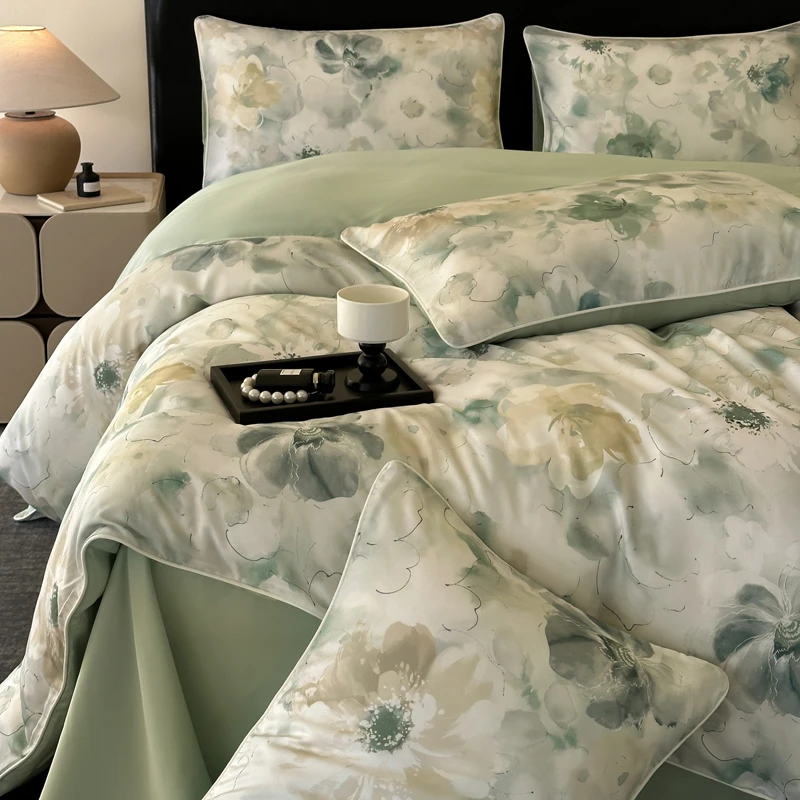 莱赛尔纤维天丝床上四件套轻奢高级被套床单凉感裸睡宿舍三件套夏