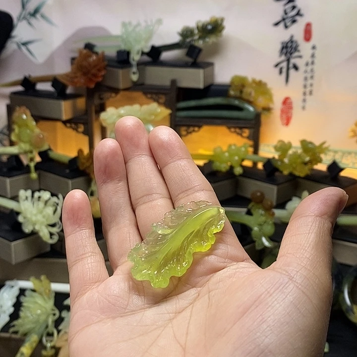 蛇纹石玉合金发饰