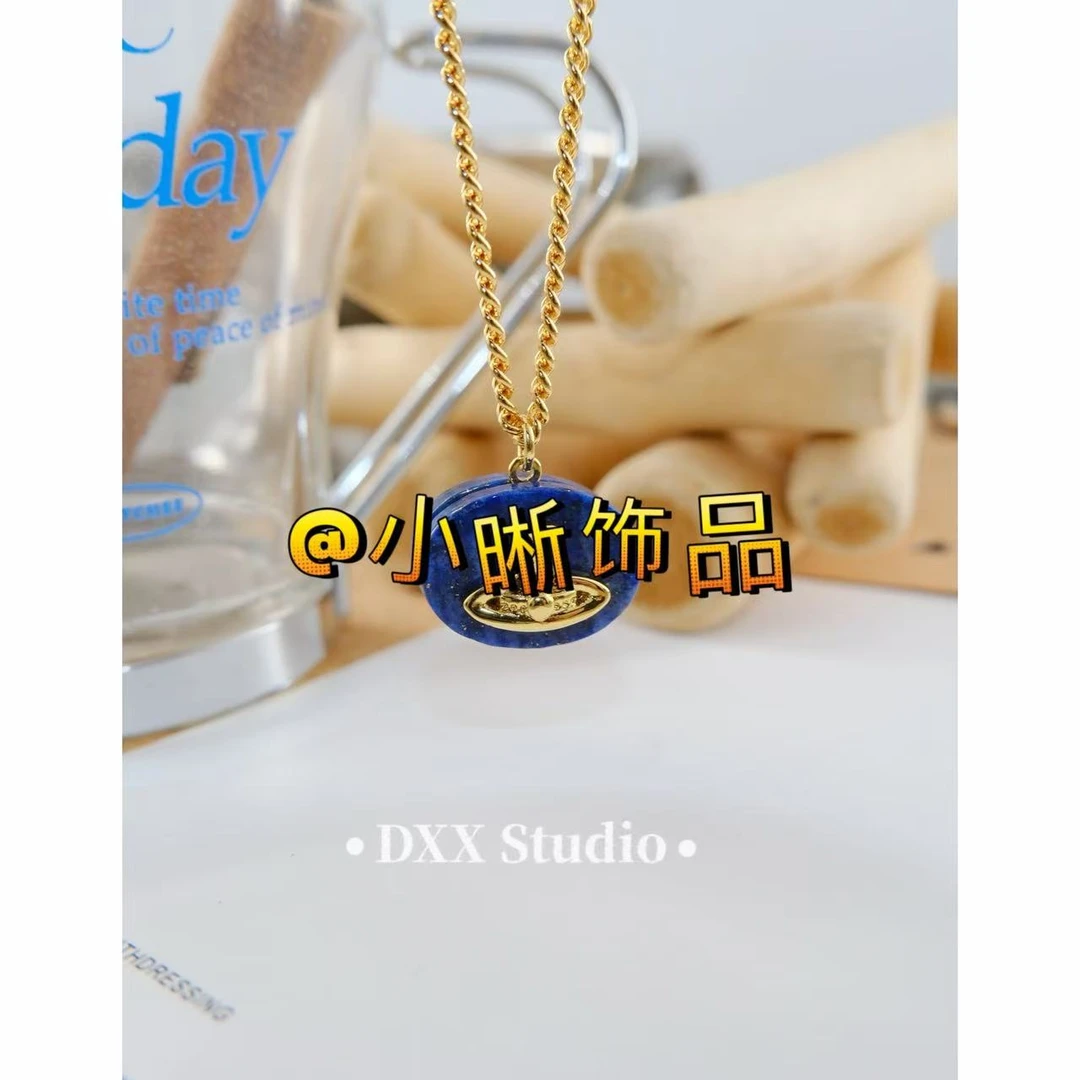 铜合金项链 小众设计蓝色系百搭ins项链45666