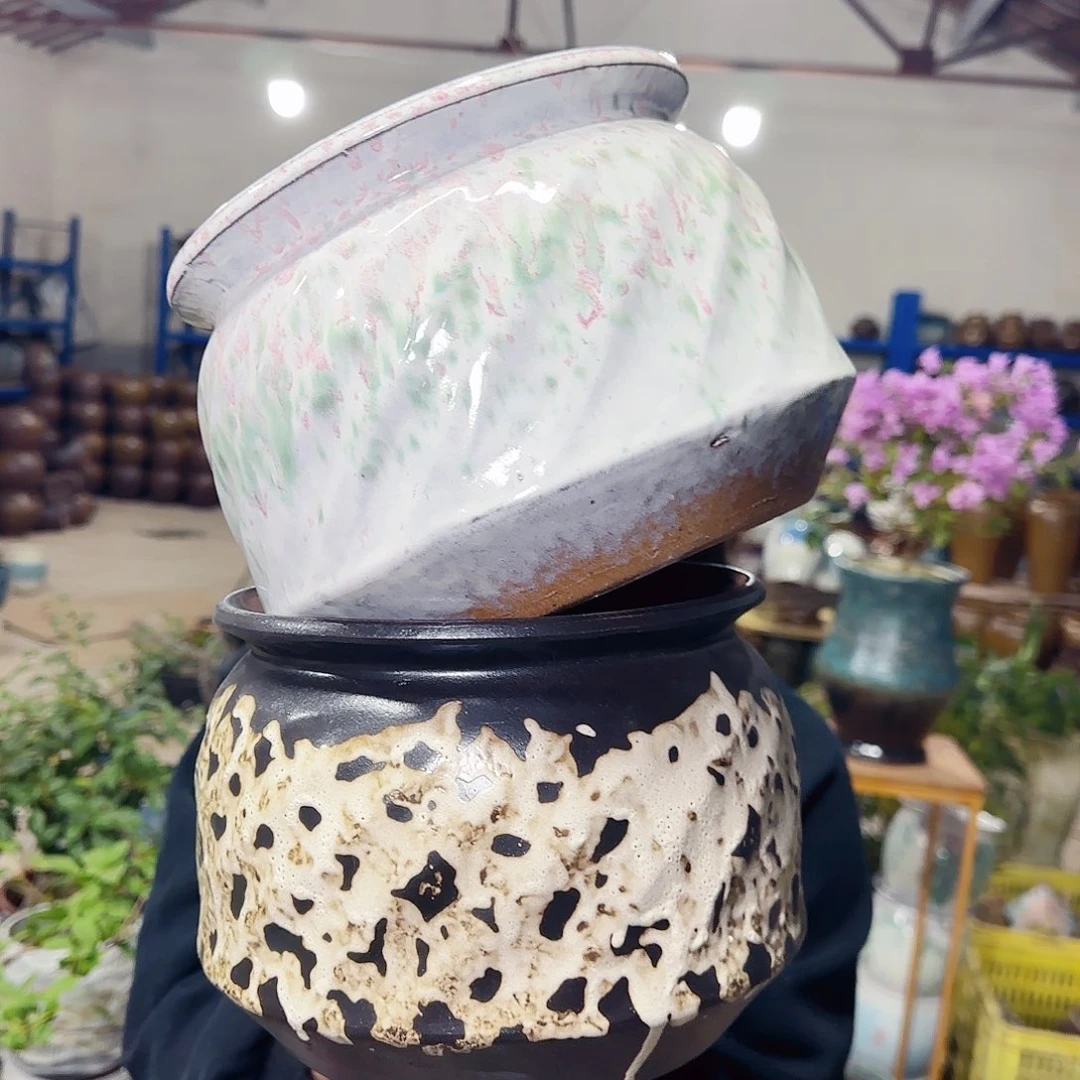 紫砂花盆高16口20