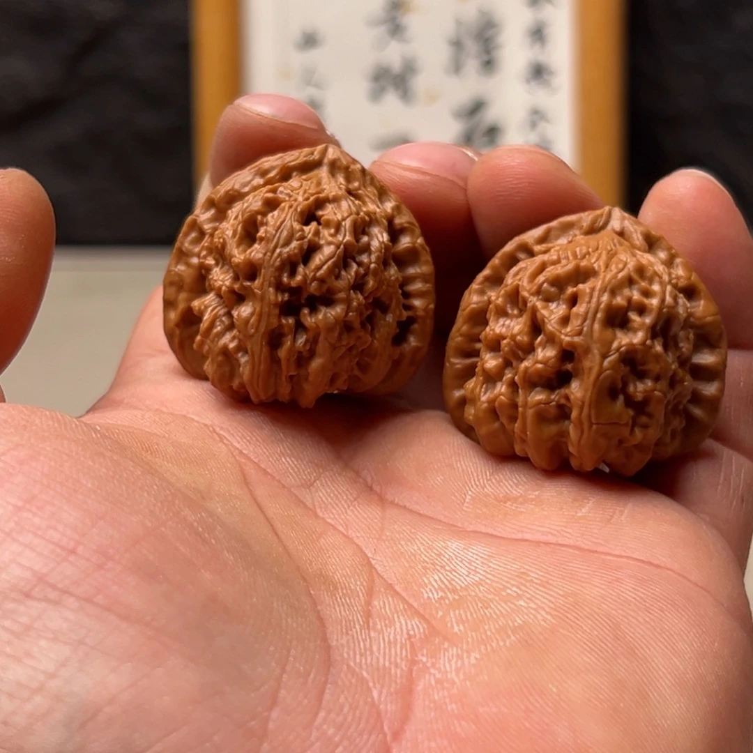 王***胆把件文玩核桃白狮子36