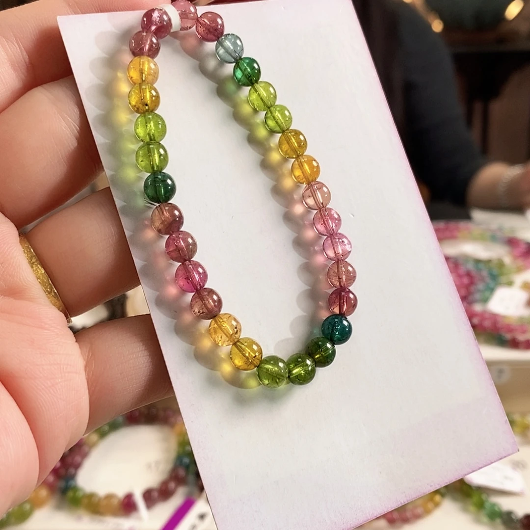 碧玺未镶嵌手链G2376单圈多样性发1