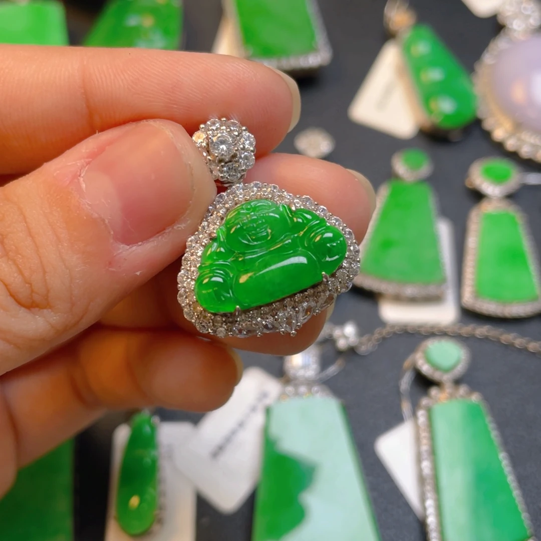 翡翠银S925镶嵌颈饰