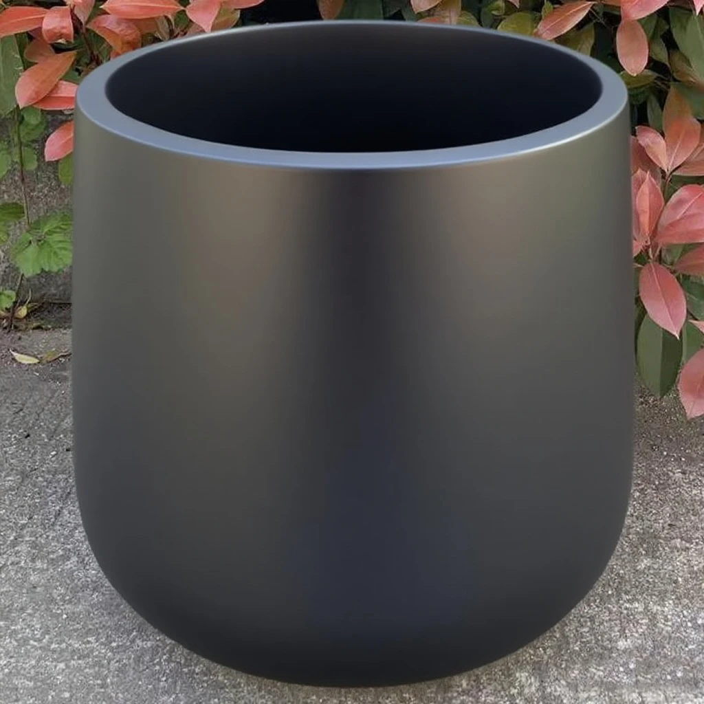 酒杯镁泥花盆龙血树黑珍珠高山榕欧式简约办公室落地透气大号盆器