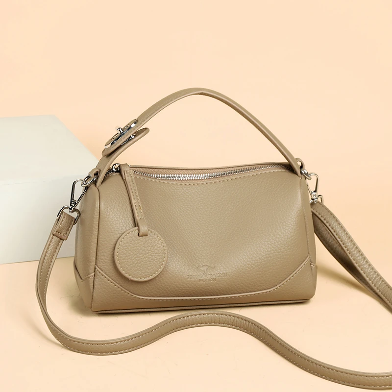 软皮斜挎包女2025新款时尚高级感枕头包通勤手提包休闲女士斜挎包