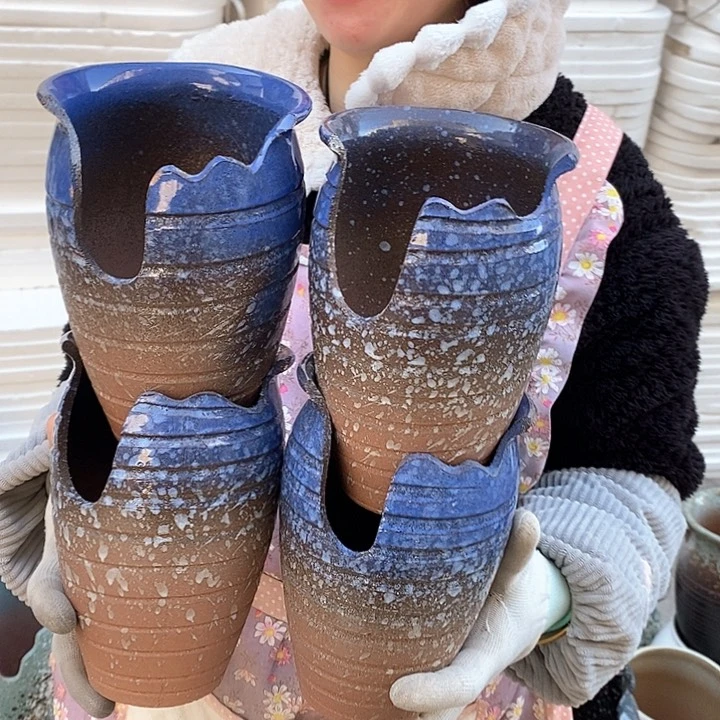 紫砂花盆瑕疵口13高18