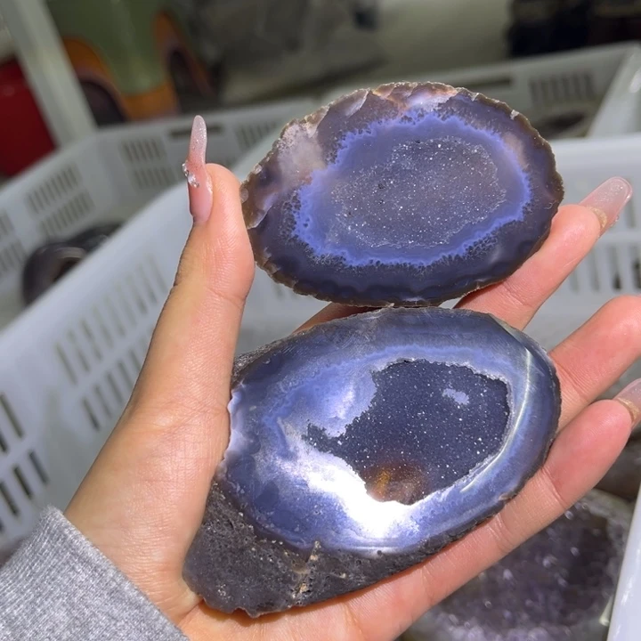 珠宝半成品水晶未镶嵌蓝晶盆