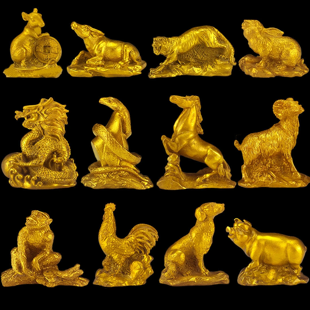 十二生肖属相摆件鼠牛虎兔龙蛇马羊猴鸡狗创意摆件