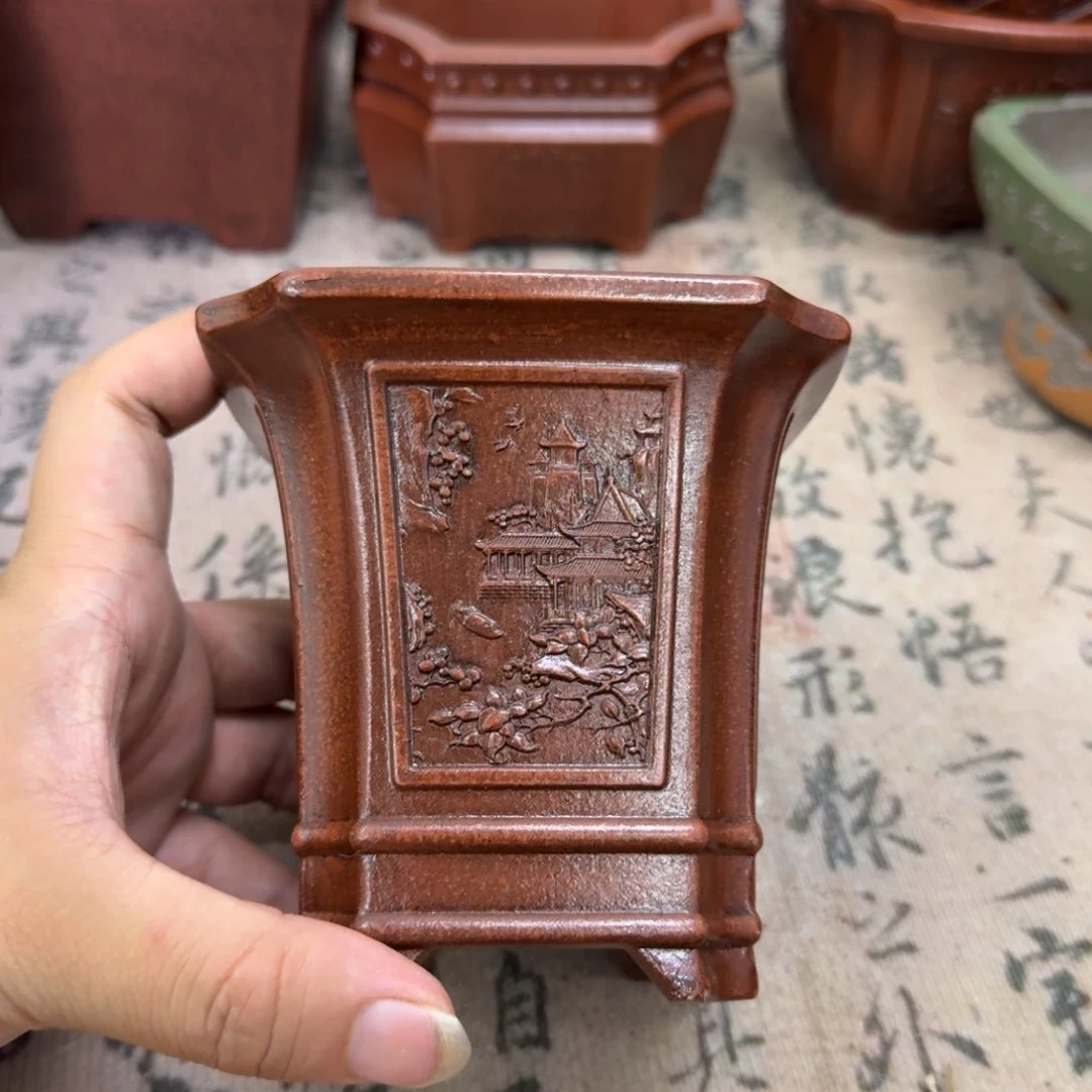 紫砂花盆9x10内经紫砂花盆