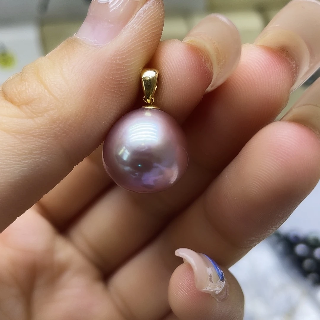 淡水珍珠18K金镶嵌颈饰