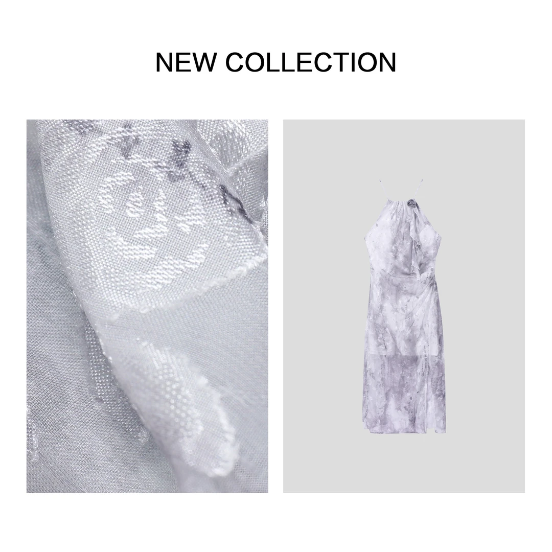 【芳芳专属】L1F27012 优雅浪漫水彩印花直筒裙-7012