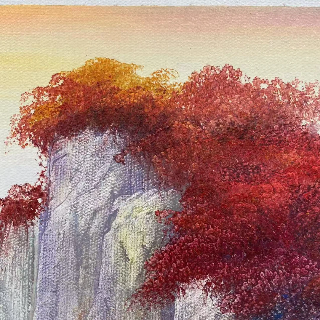 林彦新*** 山水风景-9.14号- 约50*60厘米-手绘油画-麻布