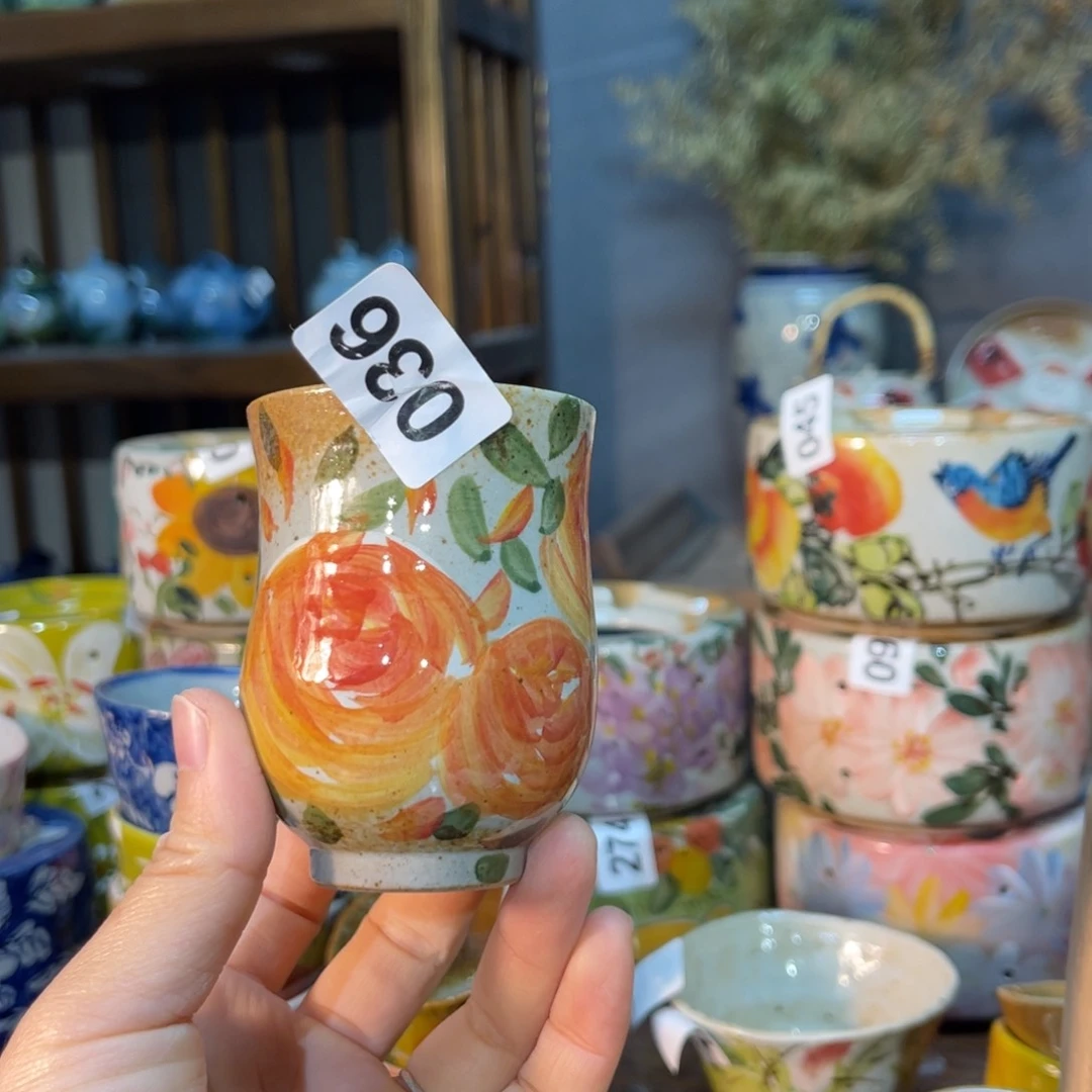 杯素浅陶瓷手工手绘