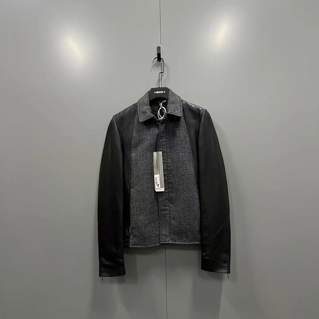 99新 DIOR/迪奥 (ll) 领口锁扣机能皮衣 46码/000662