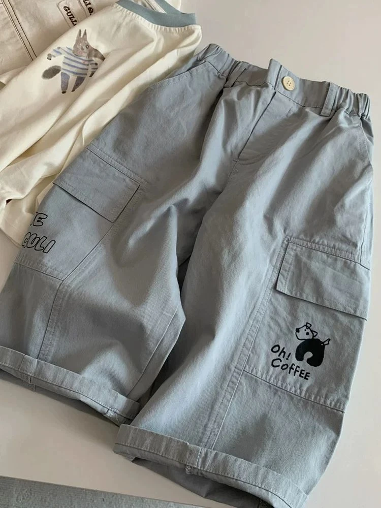 韩国童装男童2025春装裤子时髦帅气工装裤儿童休闲裤春秋