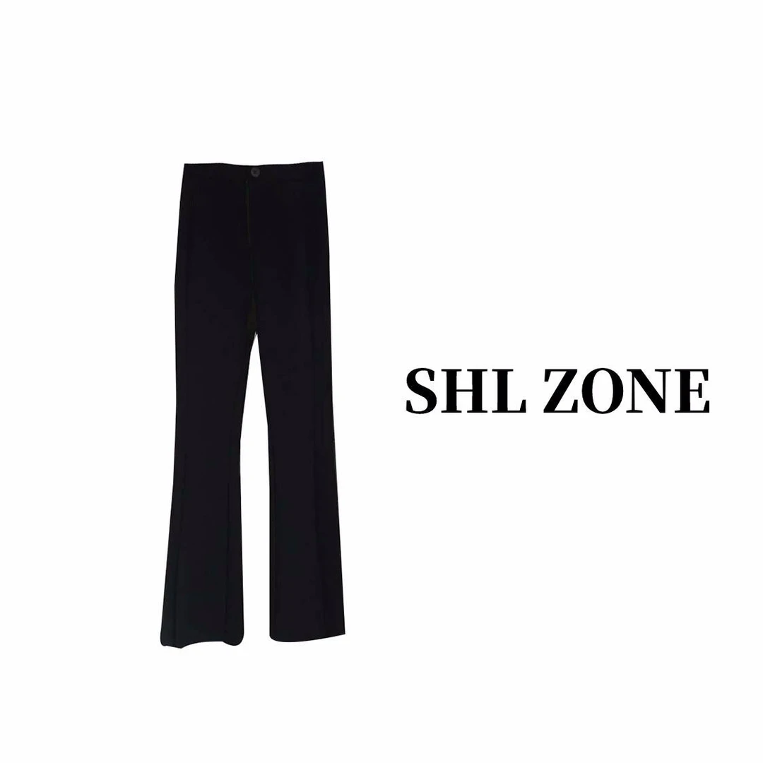舒胡蕾 精英小姐2.0单里版丨新款裤子女高腰西装裤开叉长裤H205