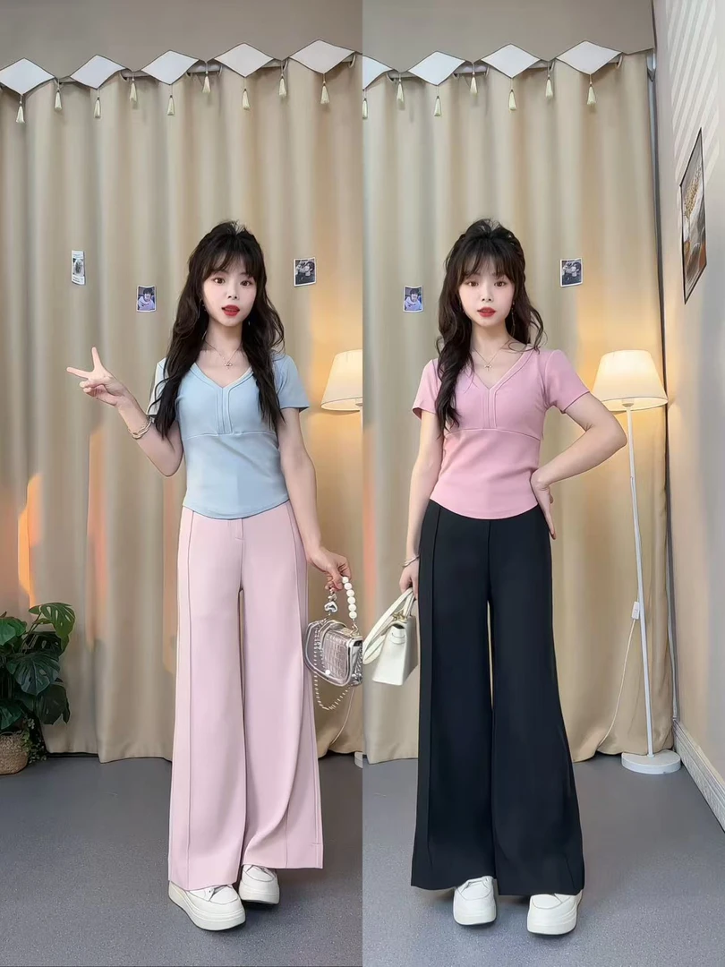 99图图定制.150小个子春夏垂感高腰显瘦阔腿西装裤