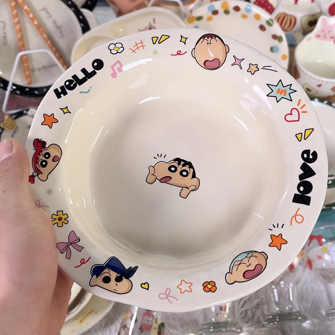 蜡笔小新八寸宽扁深盘