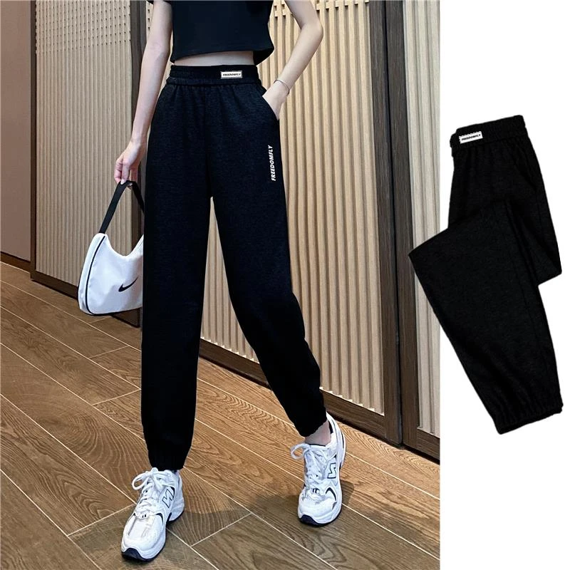 春秋冬季运动裤子女小个子高腰显瘦2025新款宽松时尚休闲哈伦卫裤