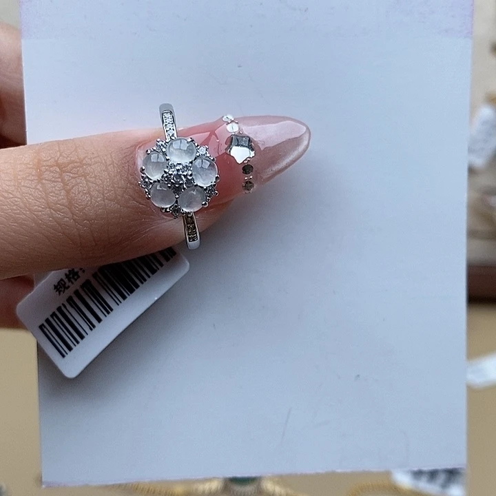 翡翠戒指银S925镶嵌夏***⁷1111