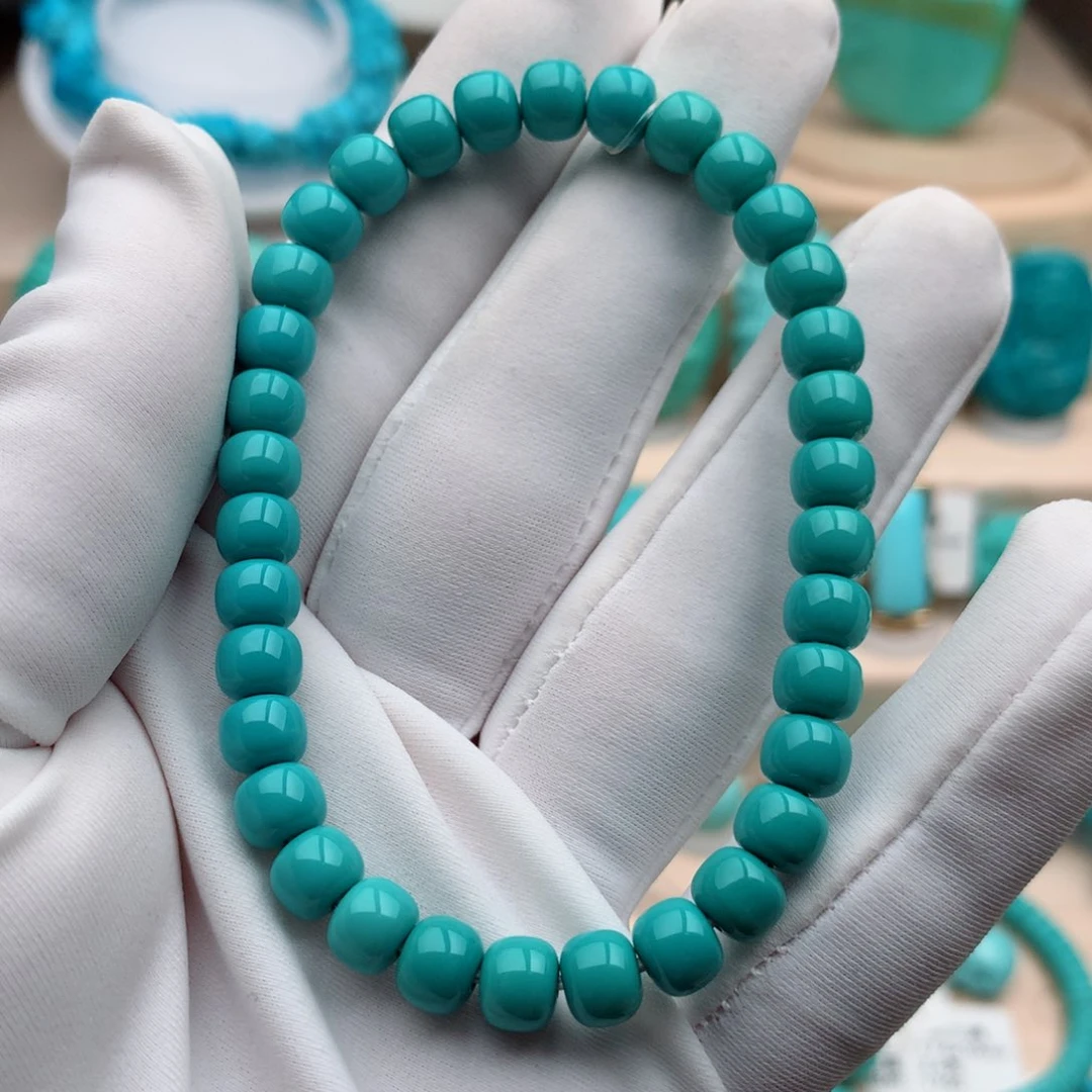 绿松石珠宝奇石未镶嵌6.5mm