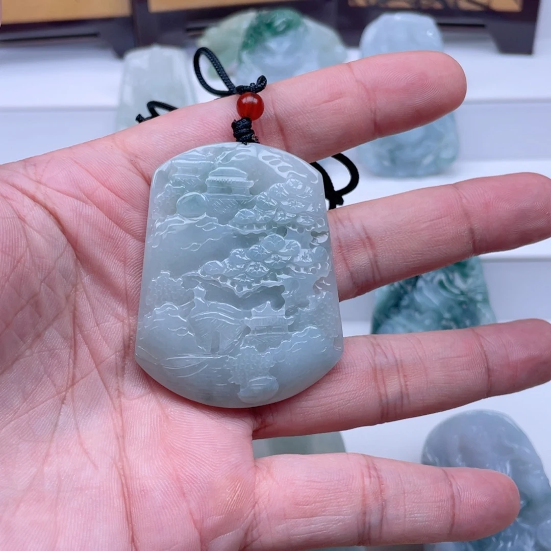 颈饰未镶嵌翡翠多样性发其一天然A货翡翠0023