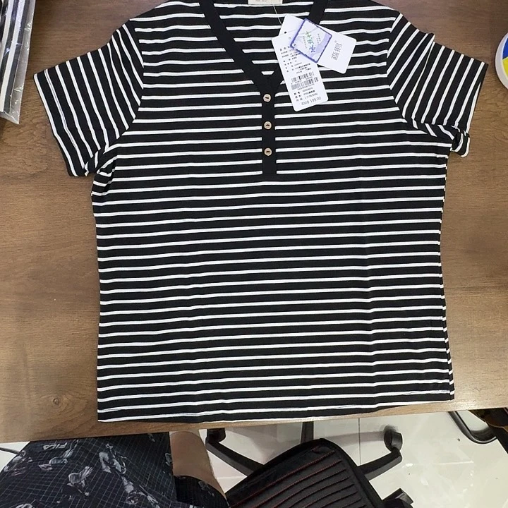 三醋酯纤维女士条纹半袖24034 170