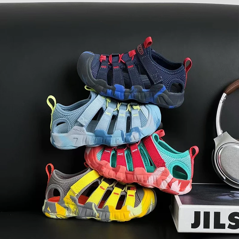 牧童女童凉鞋2025夏季包头防滑户外鞋男童水路两用儿童溯溪一脚蹬