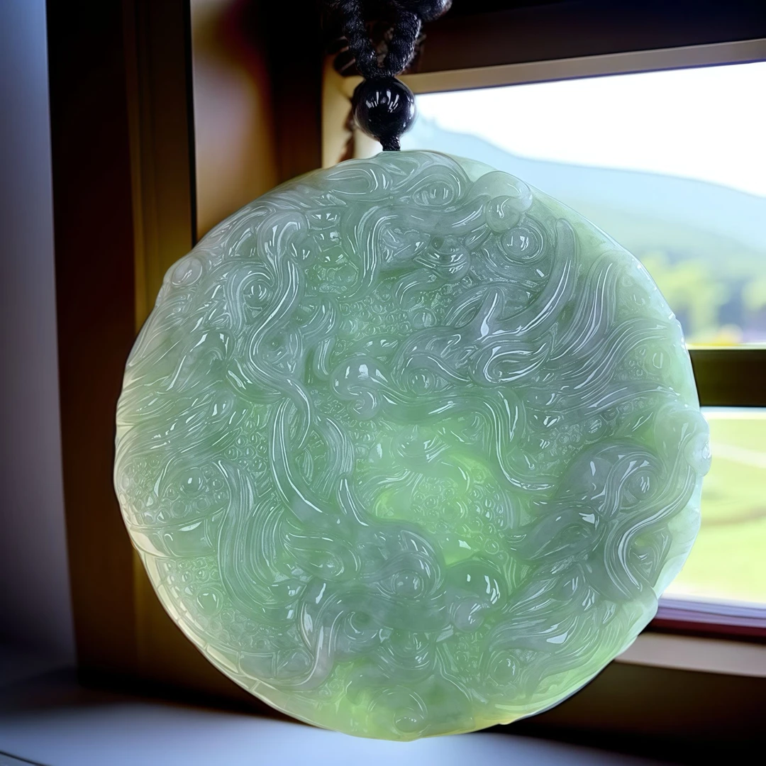 BAQIZHUBAO/八七珠宝・多样性 A货翡翠挂坠九龙护主九龙牌