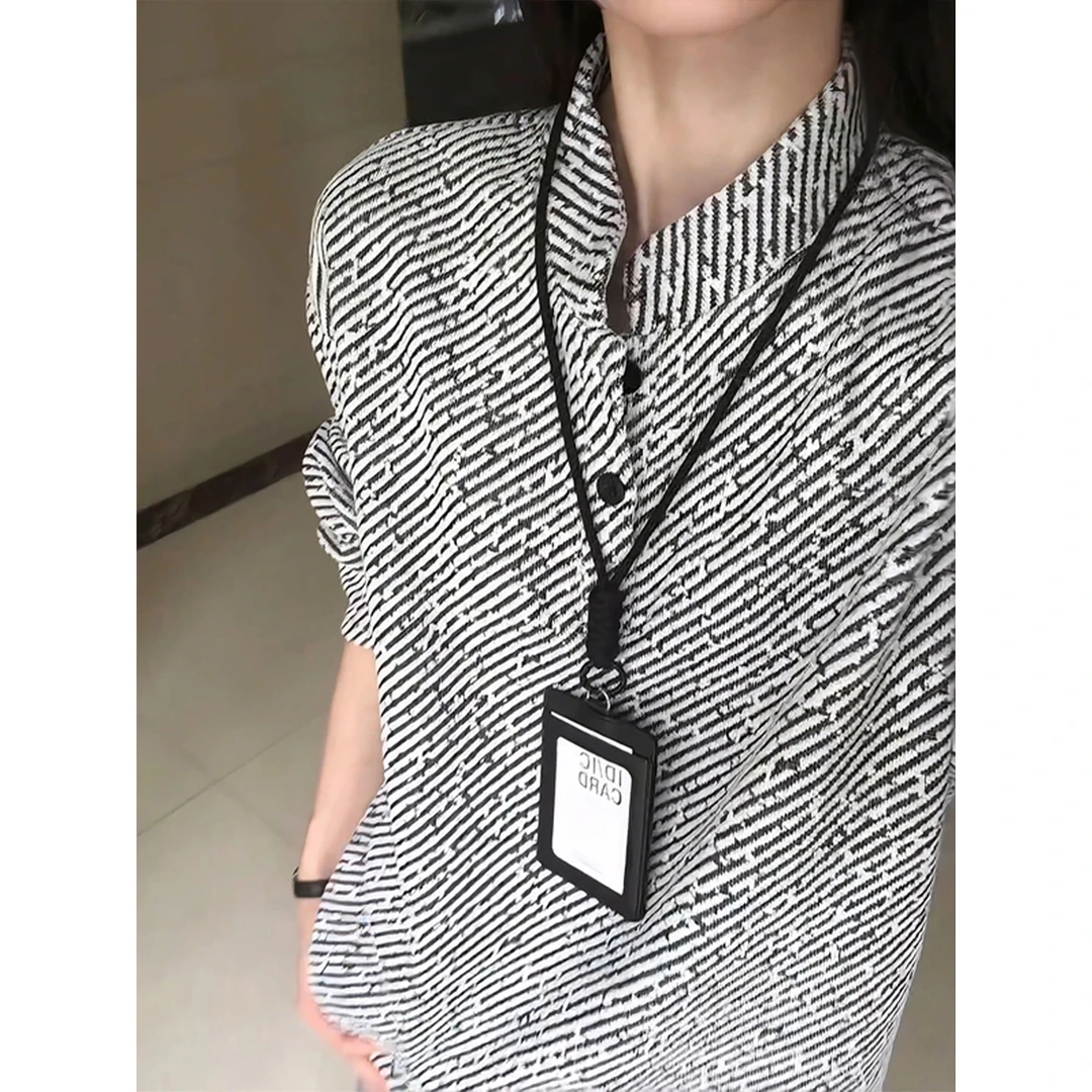 美式复古雪尼尔长袖T恤男款设计感立领POLO情侣内搭打底衫