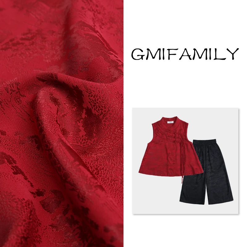 0769218女童唐装新中式裤子2025春季新款小女孩提花国风盘扣上衣