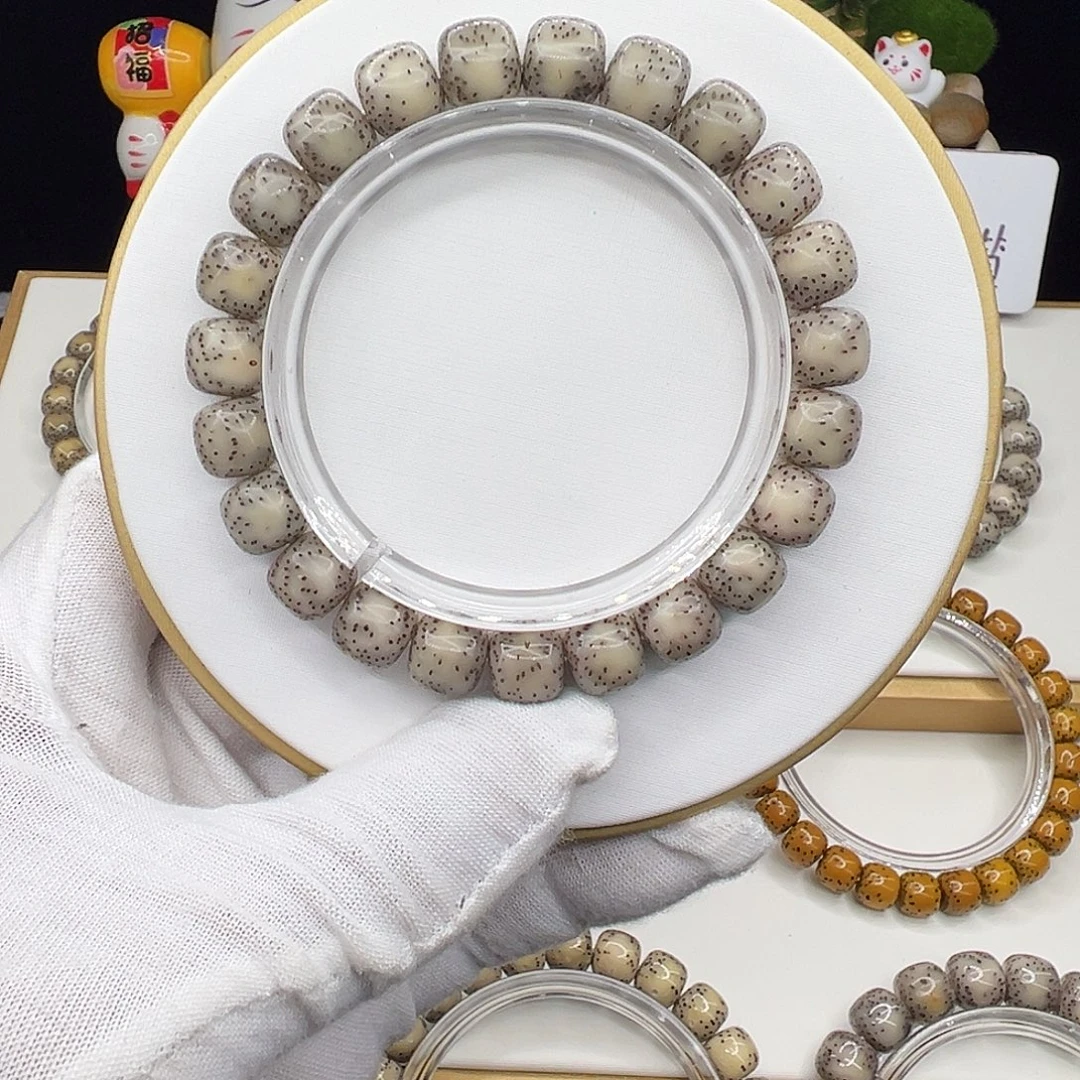 手串星月菩提全玉化灰冰糖10✖️9侧留白针尖星