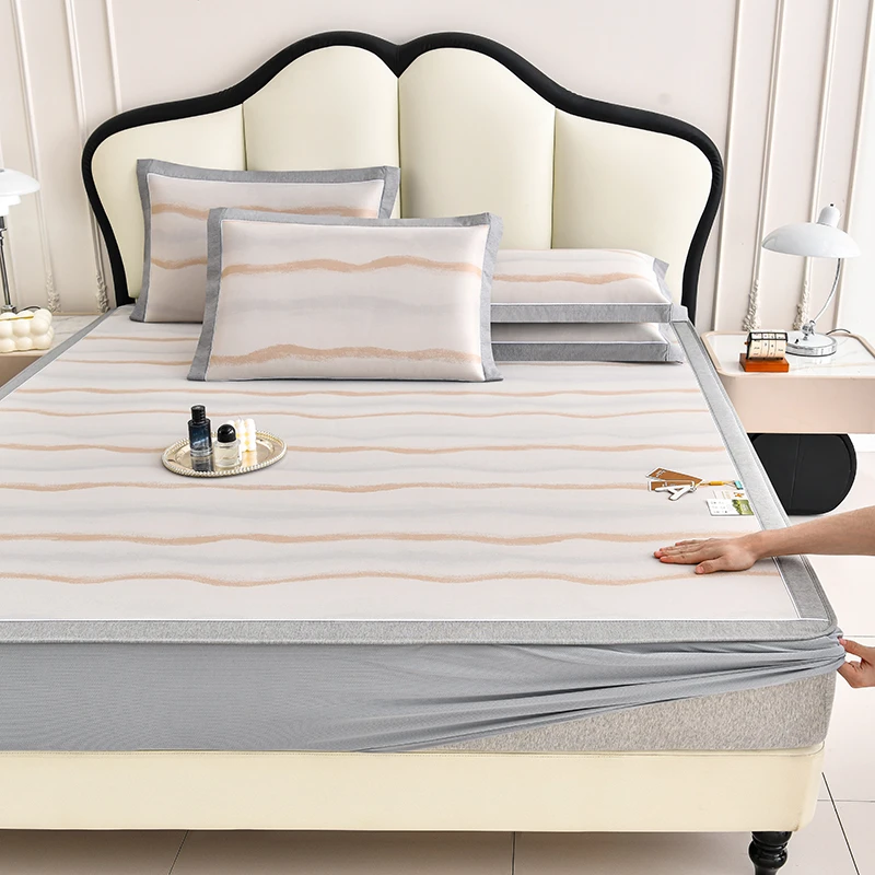 A类母婴级夏季高档100%PE乙纶凉感冰丝凉席冰丝席空调软席床笠款