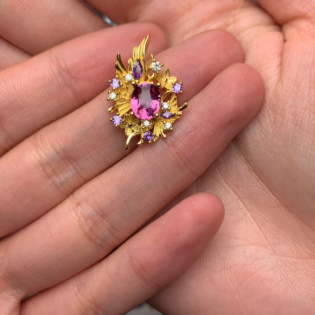 吊坠(不含链)银S925镶嵌石榴石