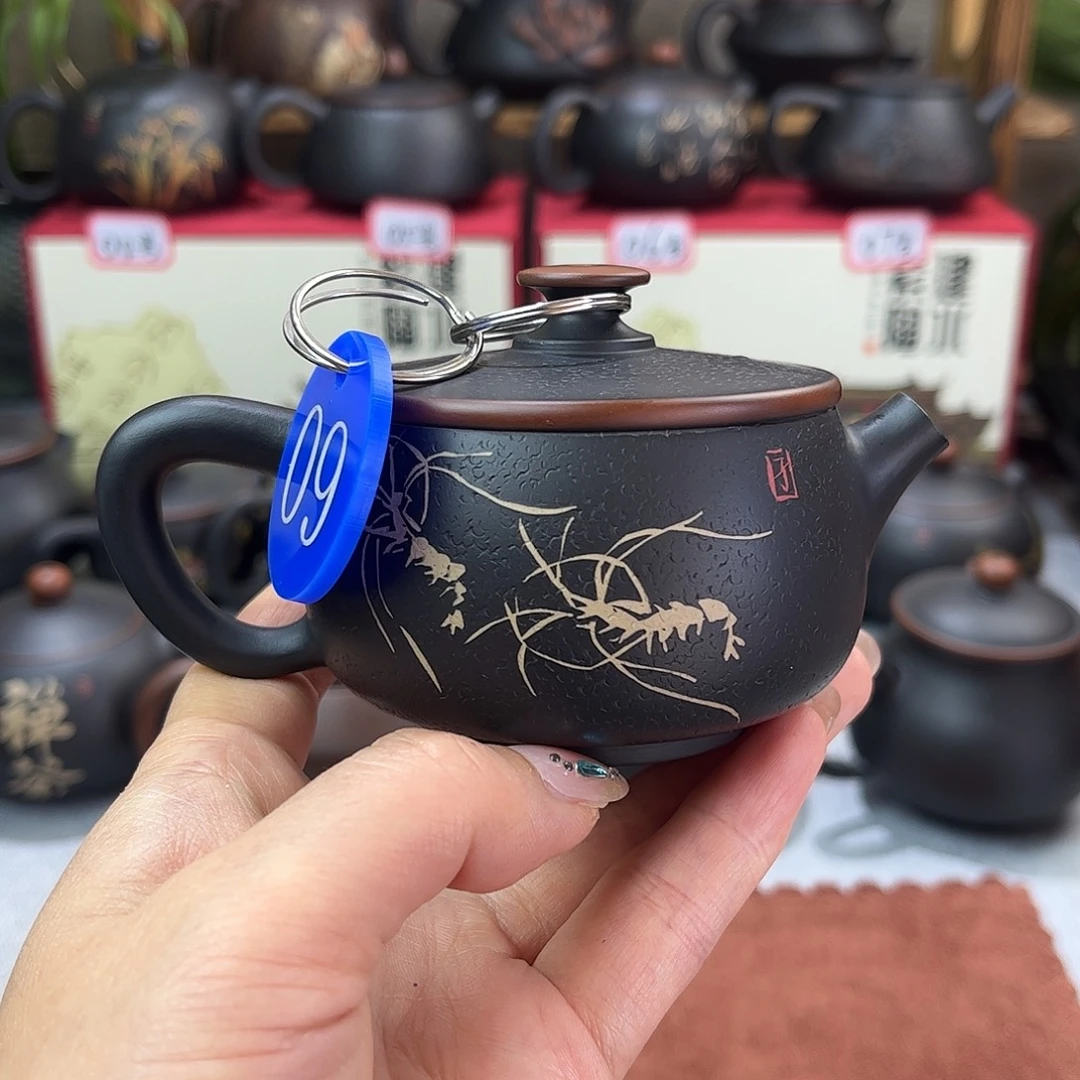 120毫升纯手工荔枝纹刻填大口