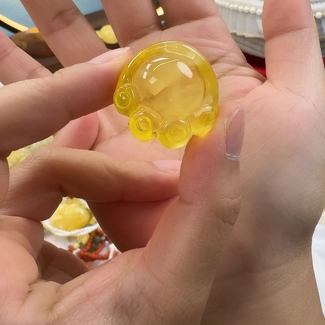 核***梆琥珀颈饰未镶嵌天然蜜蜡