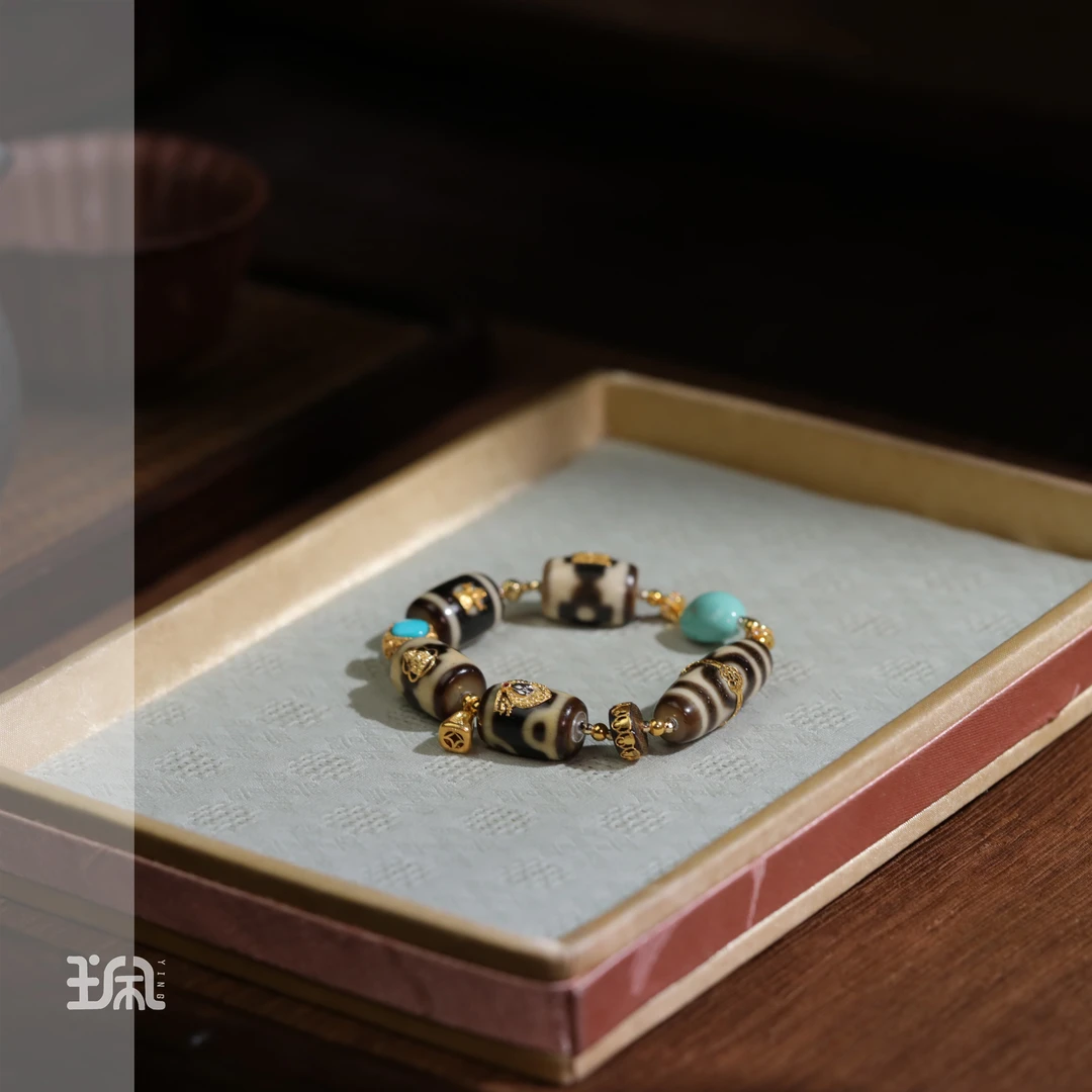 福筱|玛瑙*手串*18K金镶嵌LYC25020719多样性发其一