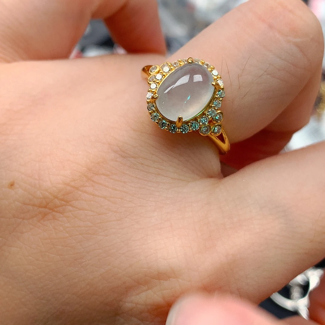 翡翠戒指银S925镶嵌