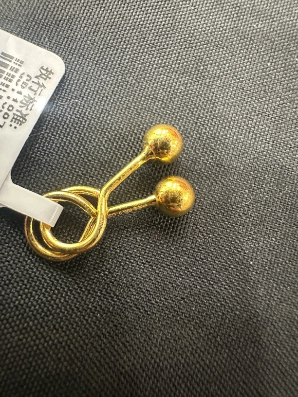 足金工艺小光豆耳钉（宠粉福利）