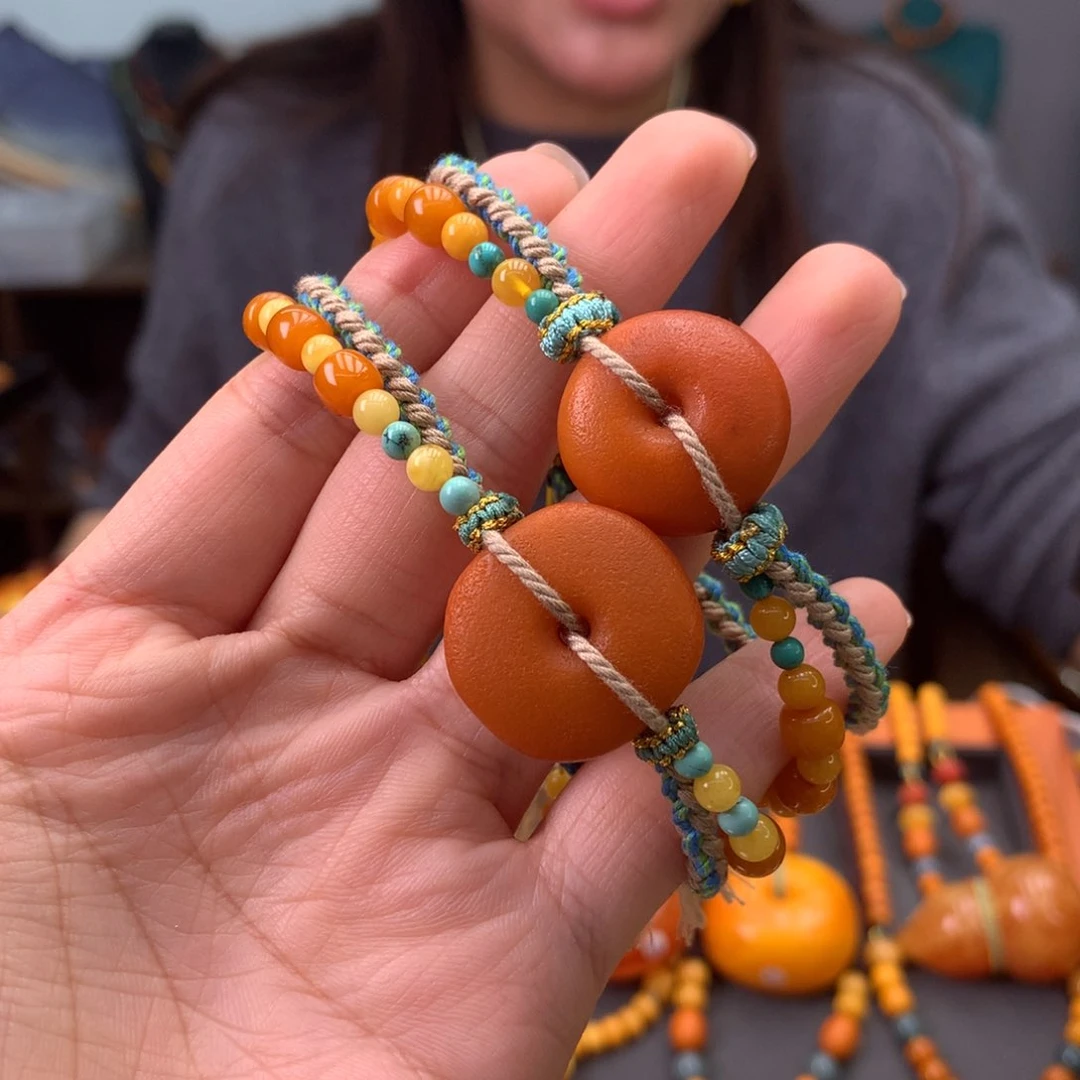 未镶嵌蜜蜡手绳多样性发一