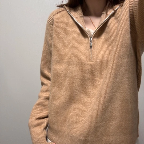 【MOMO羊绒】100纯山羊绒早秋新款加厚坑条帽衫