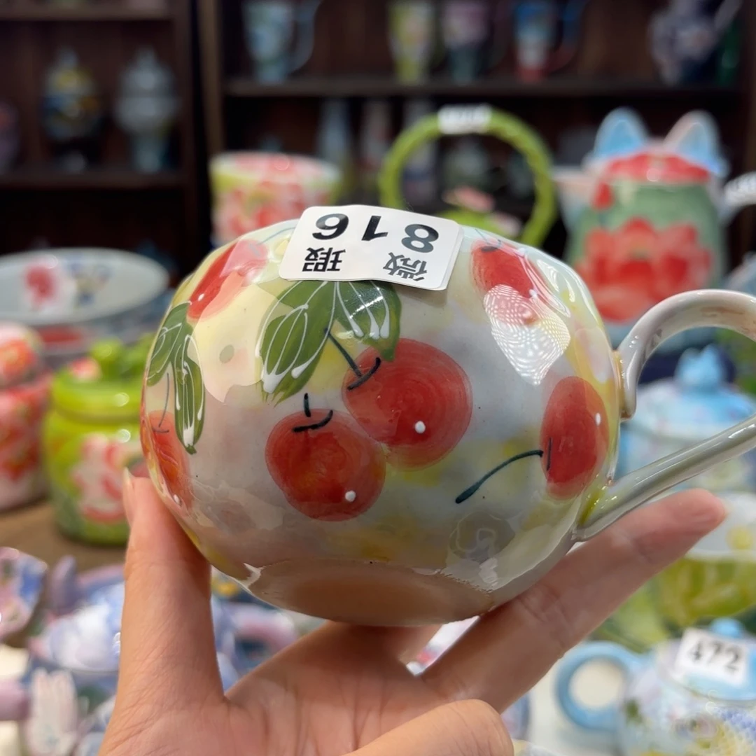 瓷片景德镇手绘高温釉下彩陶瓷茶具