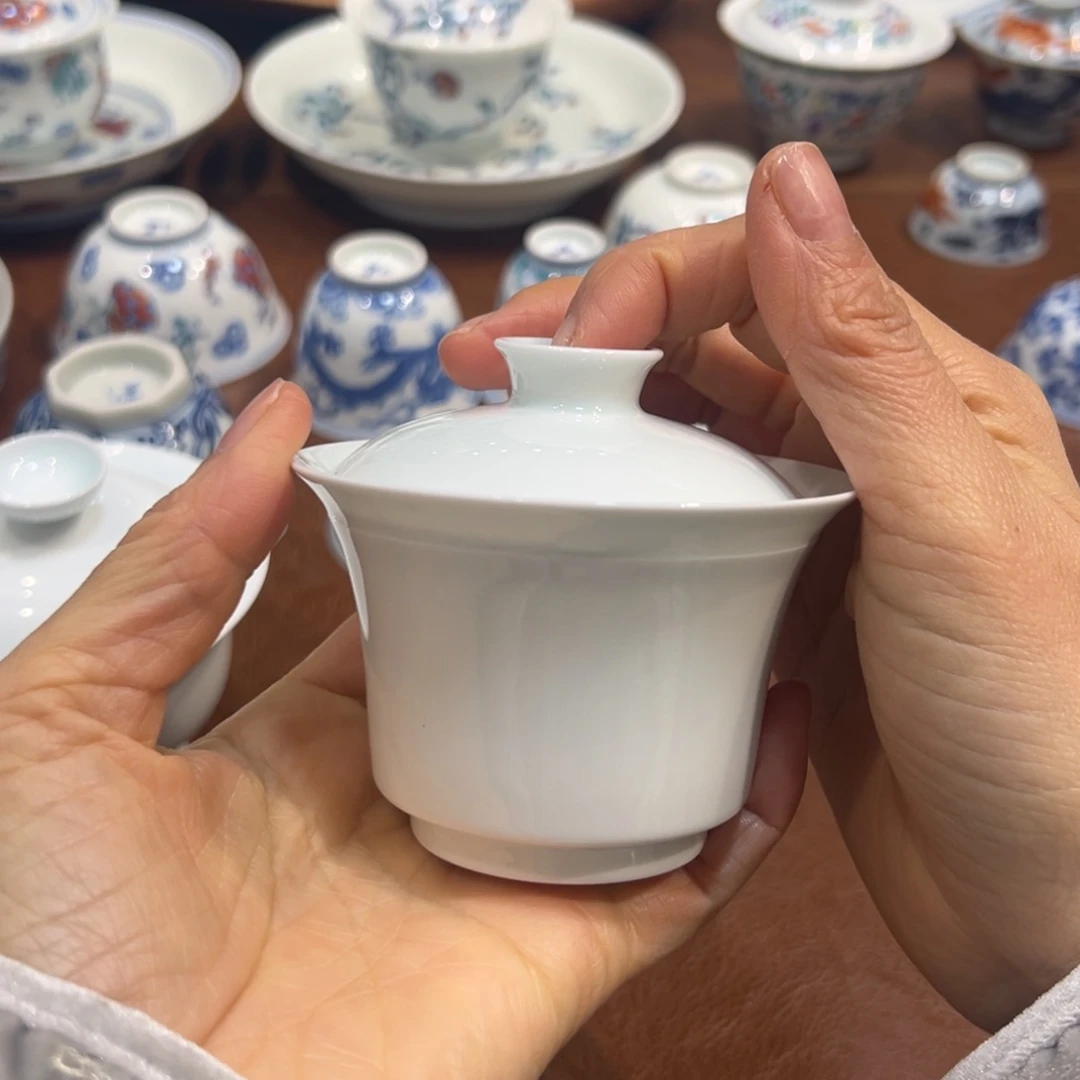 素胎马蹄盖碗110毫升