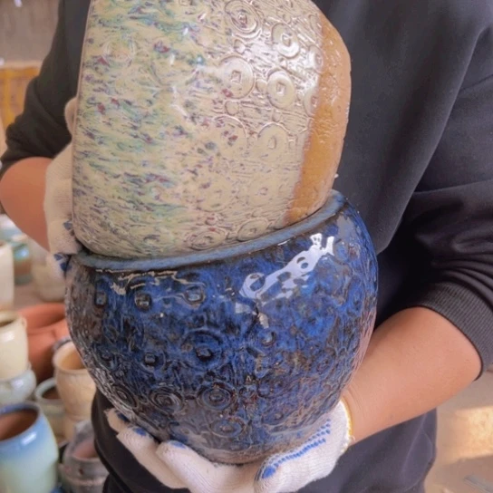 紫砂花盆高18口18————